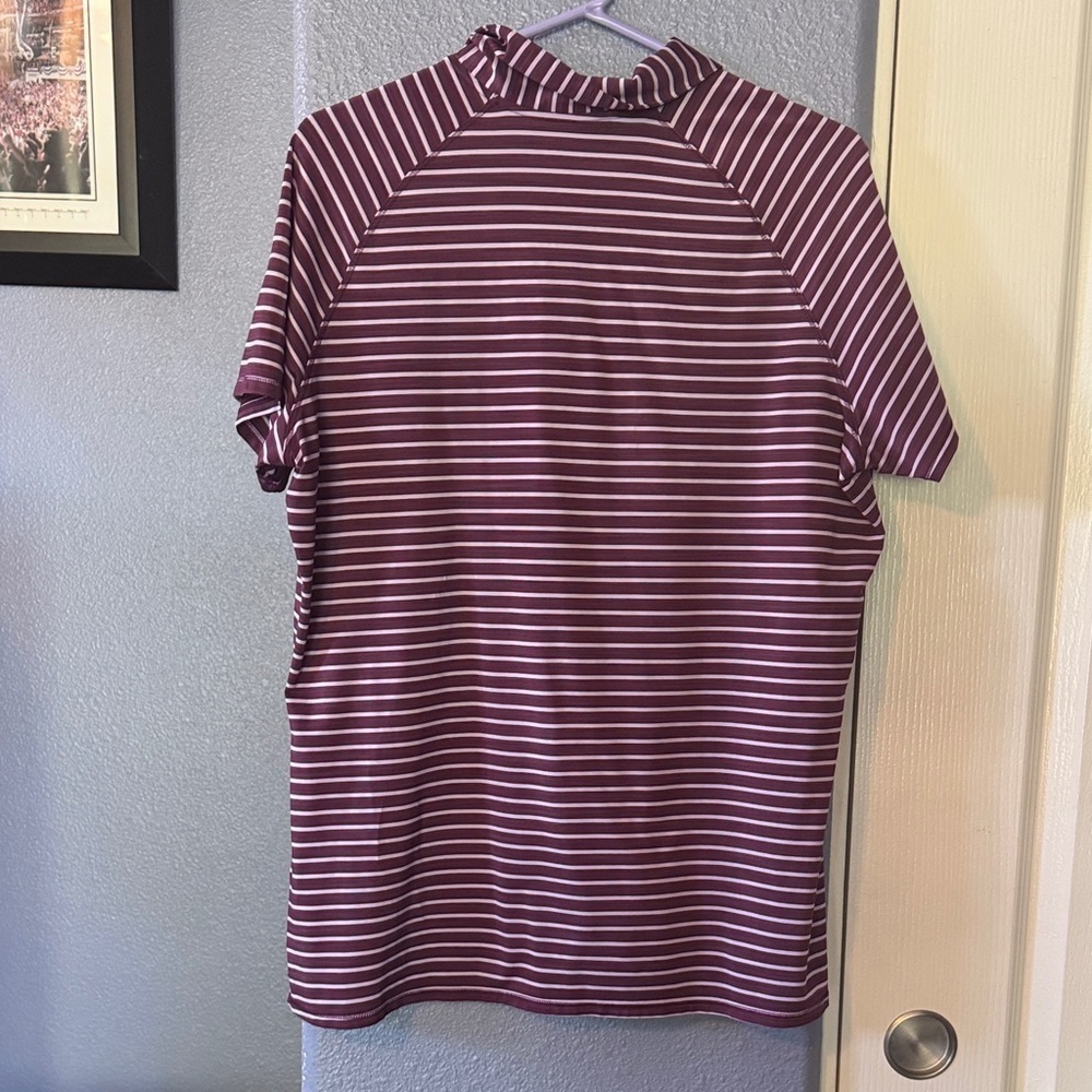Adidas Maroon Striped Women's Top - Picture 4 of 4